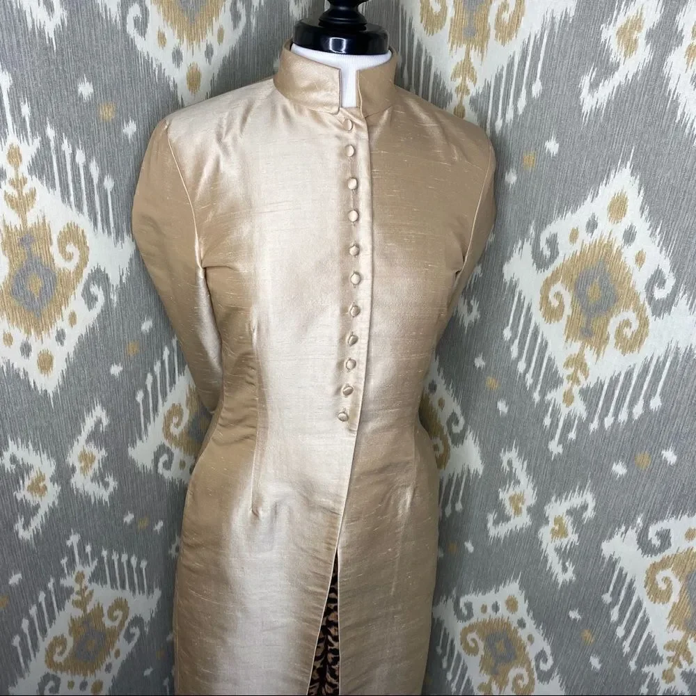 Ralph Lauren Golden Silk Dupioni Nehru Tunic Cocktail Jacket
